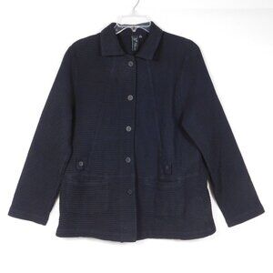 Focus Casual Life Textured Button Up Jacket Cardigan M (122925)